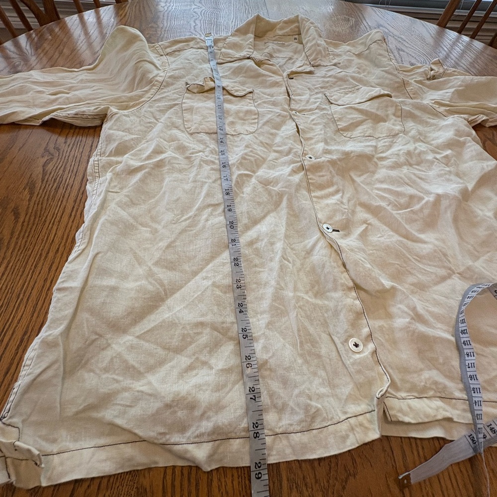 RODA Luxury Denim 100% Linen Shirt Men’s Modern Fit XXL Ivory - Picture 7 of 8